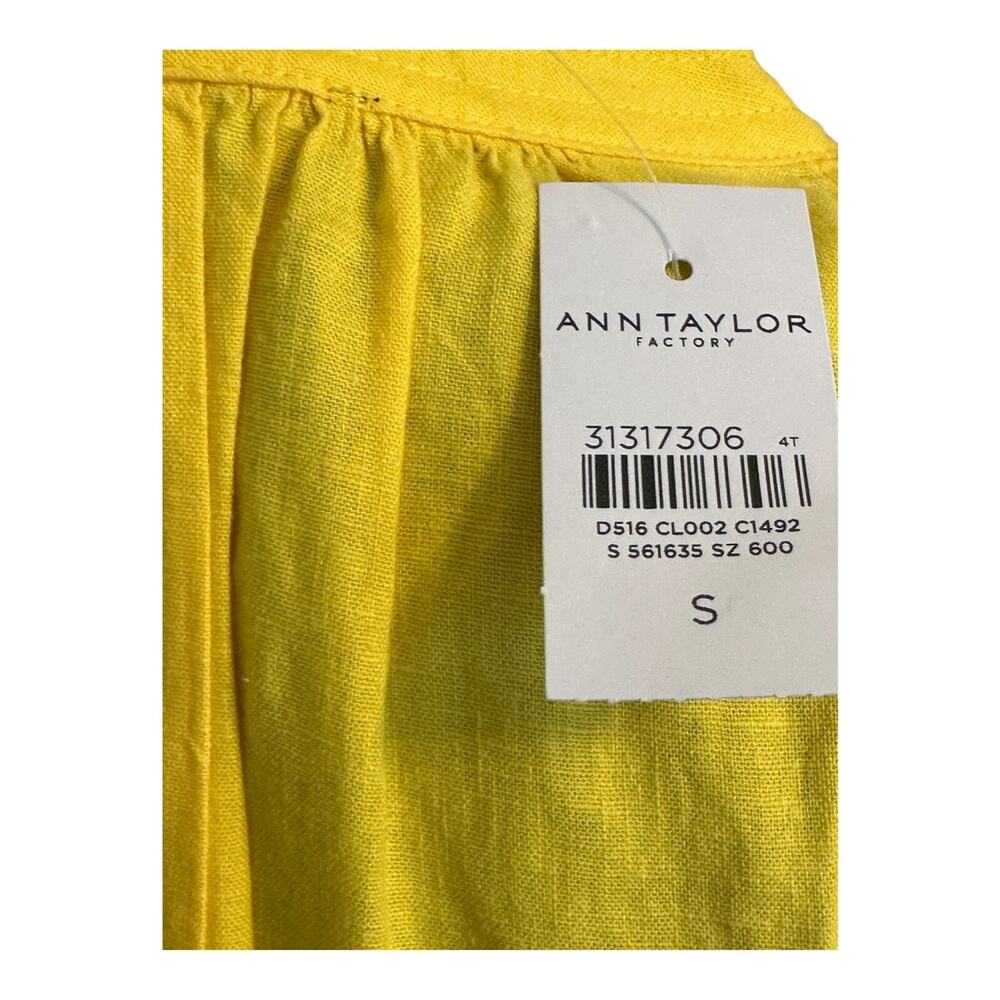 Women's Yellow Linen Dress by Ann Taylor Factory Size S Midi Yellow Summer Dress - Picture 8 of 16